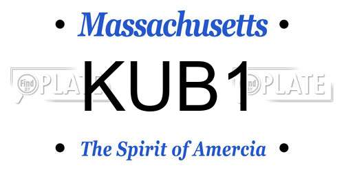 KUB1 Massachusetts License Plate