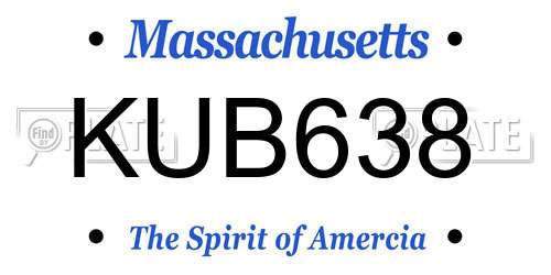 KUB638 Massachusetts License Plate