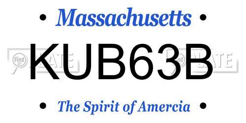 KUB63B Massachusetts License Plate