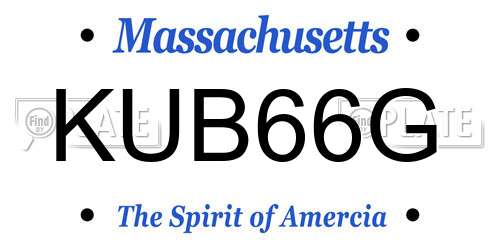 KUB66G Massachusetts License Plate