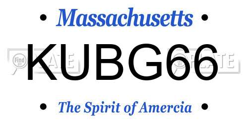 KUBG66 Massachusetts License Plate