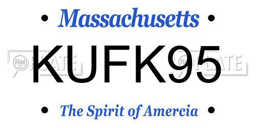 KUFK95 Massachusetts License Plate