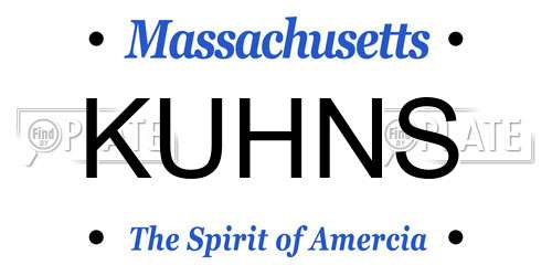KUHNS Massachusetts License Plate