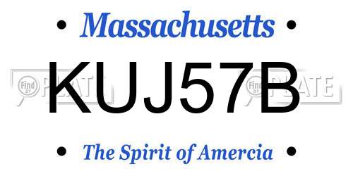 KUJ57B Massachusetts License Plate