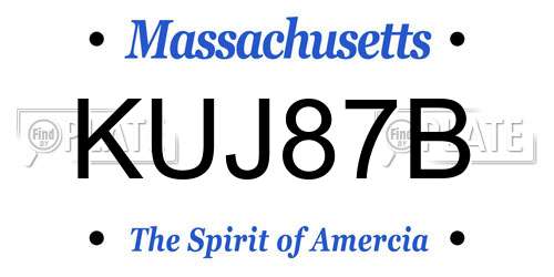 KUJ87B Massachusetts License Plate