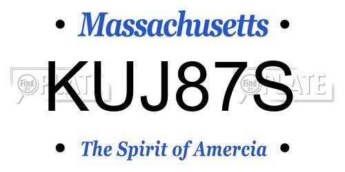 KUJ87S Massachusetts License Plate