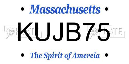 KUJB75 Massachusetts License Plate