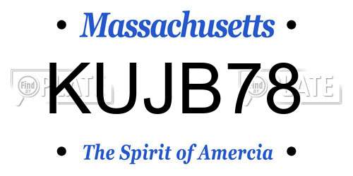 KUJB78 Massachusetts License Plate