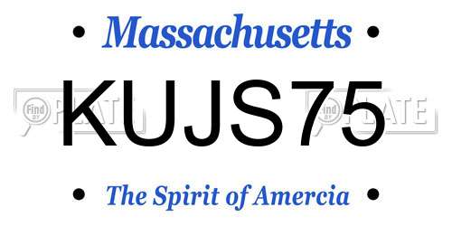 KUJS75 Massachusetts License Plate