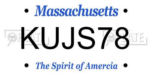 KUJS78 Massachusetts License Plate