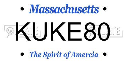 KUKE80 Massachusetts License Plate