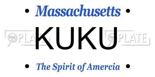 KUKU Massachusetts License Plate
