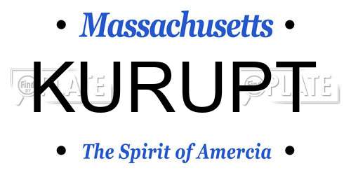 KURUPT Massachusetts License Plate