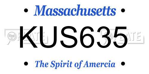 KUS635 Massachusetts License Plate