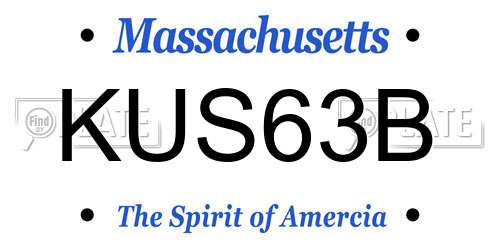 KUS63B Massachusetts License Plate