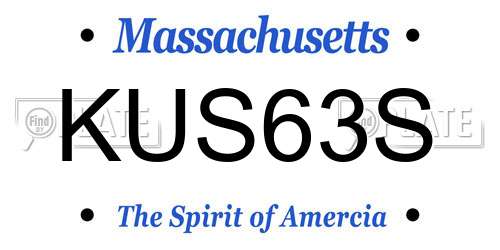 KUS63S Massachusetts License Plate