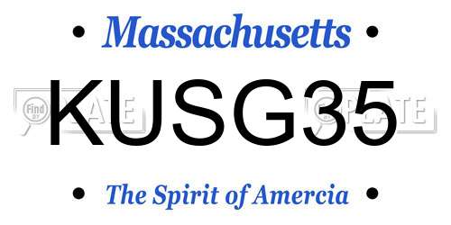 KUSG35 Massachusetts License Plate