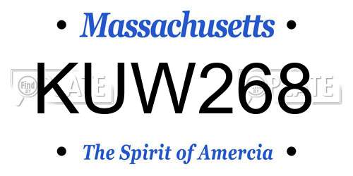 KUW268 Massachusetts License Plate