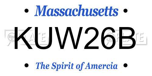 KUW26B Massachusetts License Plate