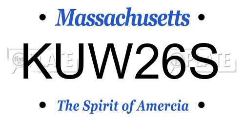 KUW26S Massachusetts License Plate
