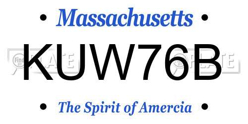 KUW76B Massachusetts License Plate