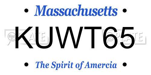 KUWT65 Massachusetts License Plate