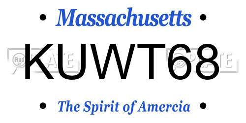 KUWT68 Massachusetts License Plate