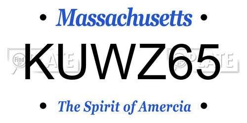 KUWZ65 Massachusetts License Plate