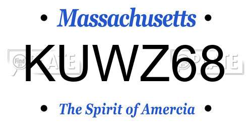KUWZ68 Massachusetts License Plate
