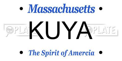 KUYA Massachusetts License Plate