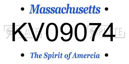 KV09074 Massachusetts License Plate