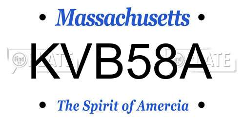 KVB58A Massachusetts License Plate