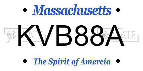 KVB88A Massachusetts License Plate