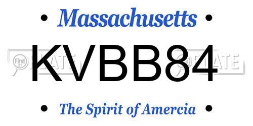KVBB84 Massachusetts License Plate