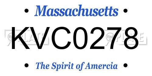 KVC0278 Massachusetts License Plate