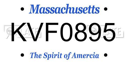 KVF0895 Massachusetts License Plate