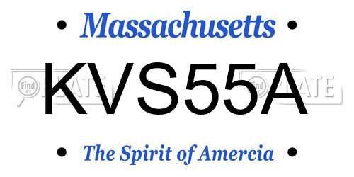 KVS55A Massachusetts License Plate