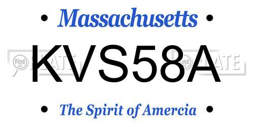 KVS58A Massachusetts License Plate