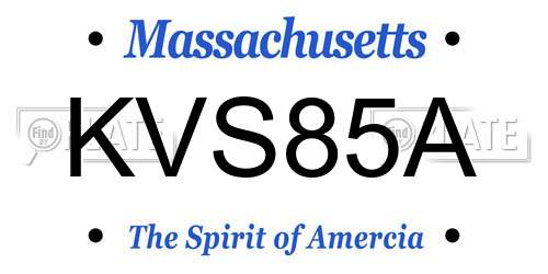 KVS85A Massachusetts License Plate