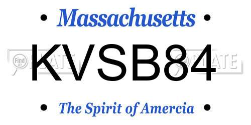 KVSB84 Massachusetts License Plate
