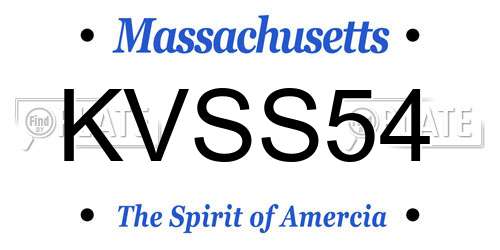 KVSS54 Massachusetts License Plate