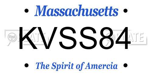 KVSS84 Massachusetts License Plate
