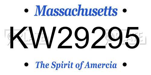 KW29295 Massachusetts License Plate