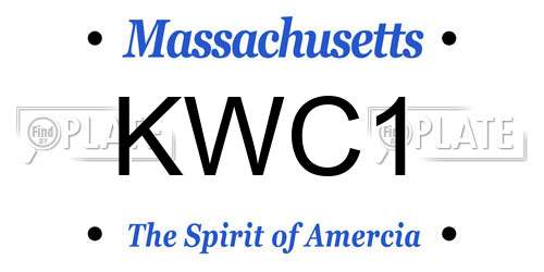 KWC1 Massachusetts License Plate