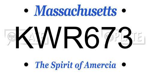 KWR673 Massachusetts License Plate