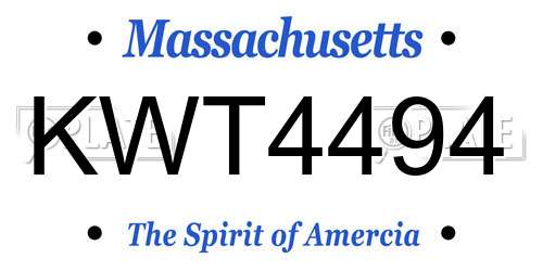 KWT4494 Massachusetts License Plate