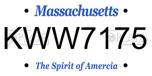 KWW7175 Massachusetts License Plate