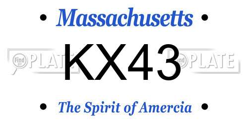 KX43 Massachusetts License Plate