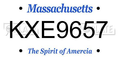 KXE9657 Massachusetts License Plate