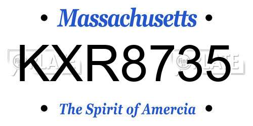 KXR8735 Massachusetts License Plate